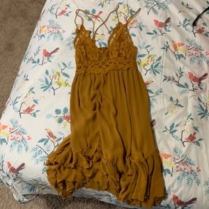 Free People yellow Adela dress size XS
